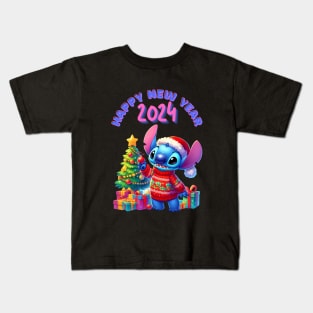 Happy New Year Stitch Kids T-Shirt